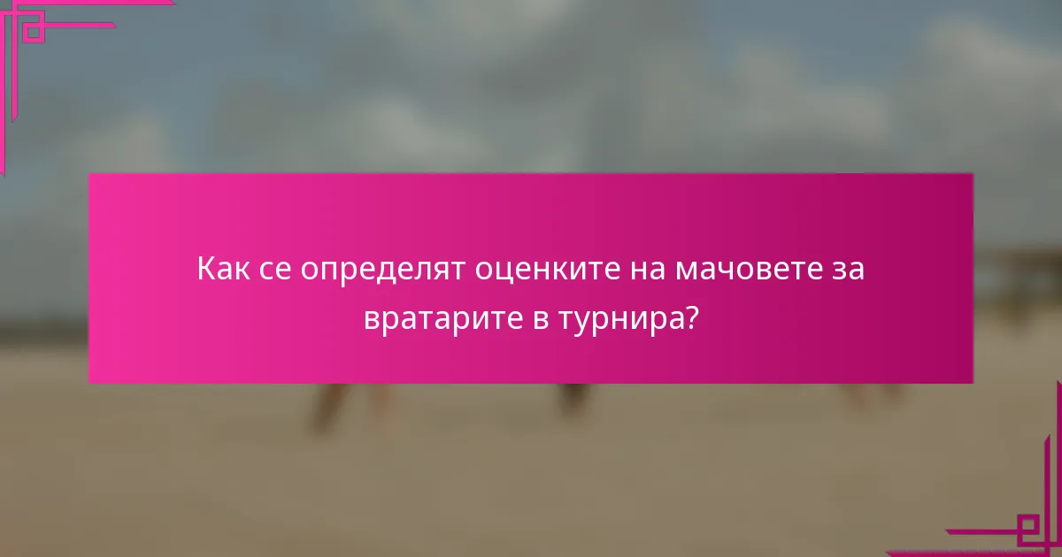 Как се определят оценките на мачовете за вратарите в турнира?
